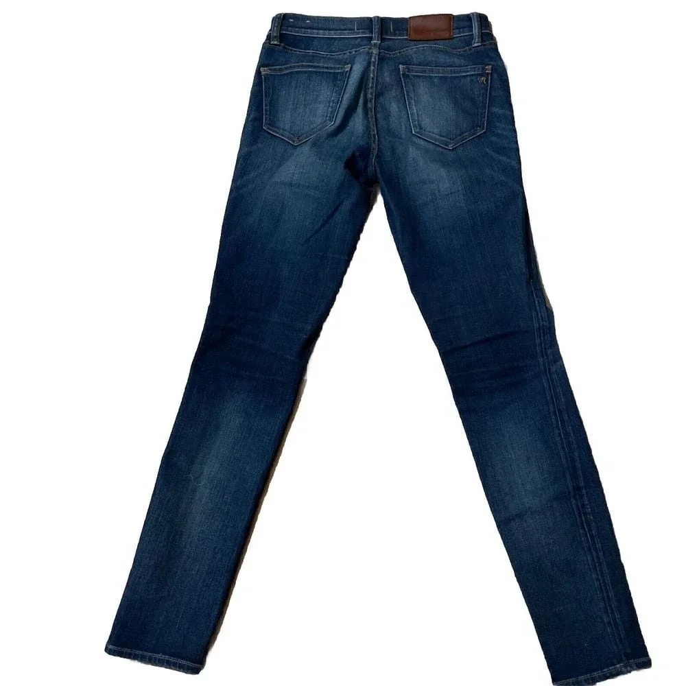 Madewell Jeans Womens Size 26 Blue Denim Distressed Skinny Skinny Medium Wash - Picture 11 of 12